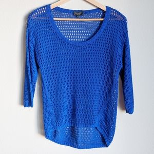 T. Babaton Linen and Silk Open Knit Pullover XS